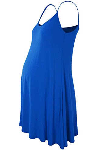 Hamishkane Damen Umstandskleid, einfarbig, ärmellos, ausgestellt, mit Trägern Gr. 50/52/Große Größen, königsblau von Hamishkane