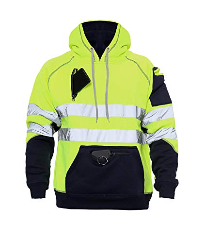Hamishkane® Reflektierender Kapuzenpullover für Herren und Jungen, hohe Sichtbarkeit, Kontrast-Patch, Fleecejacke, Arbeitspullover, Arbeitspullover für Herren, mit Reißverschluss, hohe Sichtbarkeit, Hamishkane® Reflektierender Kapuzenpullover für Herren und Jungen, hohe Sichtbarkeit, Kontrast-Patch, Fleecejacke, Arbeitspullover, Arbeitspullover für Herren, mit Reißverschluss, hohe Sichtbarkeit, von Hamishkane