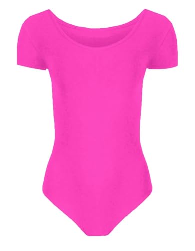 Hamishkane Kurzärmeliger Body für Mädchen, Tanz, Ballett, Gymnastikanzug, Kinder, einfarbig, dehnbar, Mikrofaser, Gymnastikanzug, neon pink, 9-10 Jahre Hamishkane Kurzärmeliger Body für Mädchen, Tanz, Ballett, Gymnastikanzug, Kinder, einfarbig, dehnbar, Mikrofaser, Gymnastikanzug, neon pink, 9-10 Jahre von Hamishkane