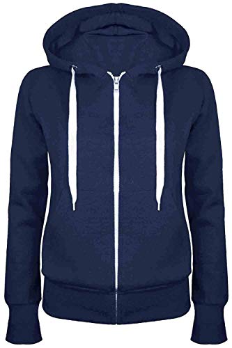 Hamishkane Neu Damen Ebene Mit Kapuze Reißverschluss Vlies Sweatshirt Hoodie Jumper Sweatshirt Mantel Top von Hamishkane