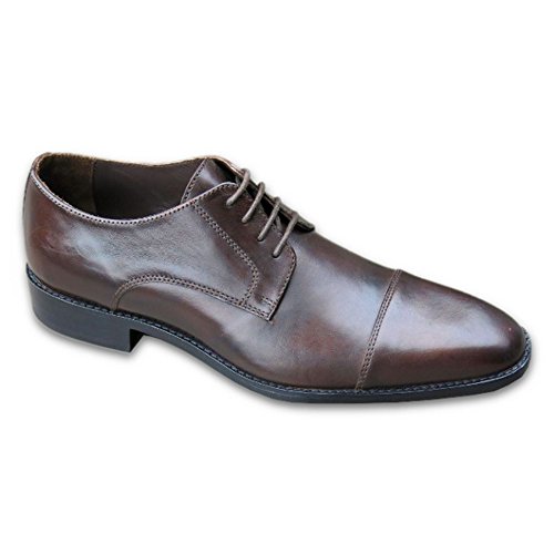 Hamlet Buddy Braun Crust Testa di Moro Cap Toe Schnürschuh aus edlem Glattleder Made in Italy Größe 41 von Hamlet