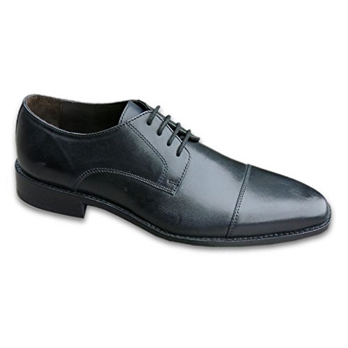 Hamlet Buddy Schwarz Crust Black Cap Toe Schnürschuh aus edlem Glattleder Made in Italy Größe 44 von Hamlet