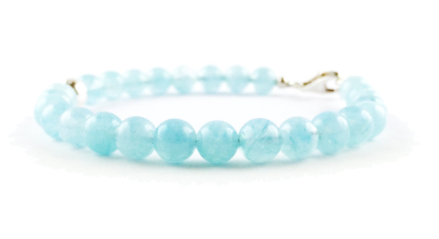 Aquamarin - Und Silberarmband, Handgefertigt Nach Maß, Zusammengesetzt in Italien, Armband Aus Halbedelsteinen Aquamarin - Und Silberarmband, Handgefertigt Nach Maß, Zusammengesetzt in Italien, Armband Aus Halbedelsteinen von Hammaker