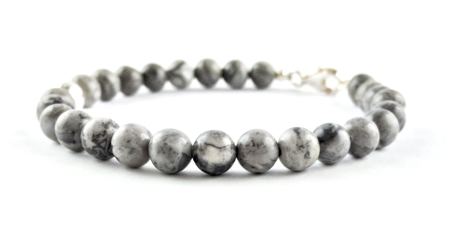 Armband Aus Fossilem Achat Und Silber, Handgefertigt Nach Maß, in Italien Zusammengesetzt, Halbedelsteinen Armband Aus Fossilem Achat Und Silber, Handgefertigt Nach Maß, in Italien Zusammengesetzt, Halbedelsteinen von Hammaker