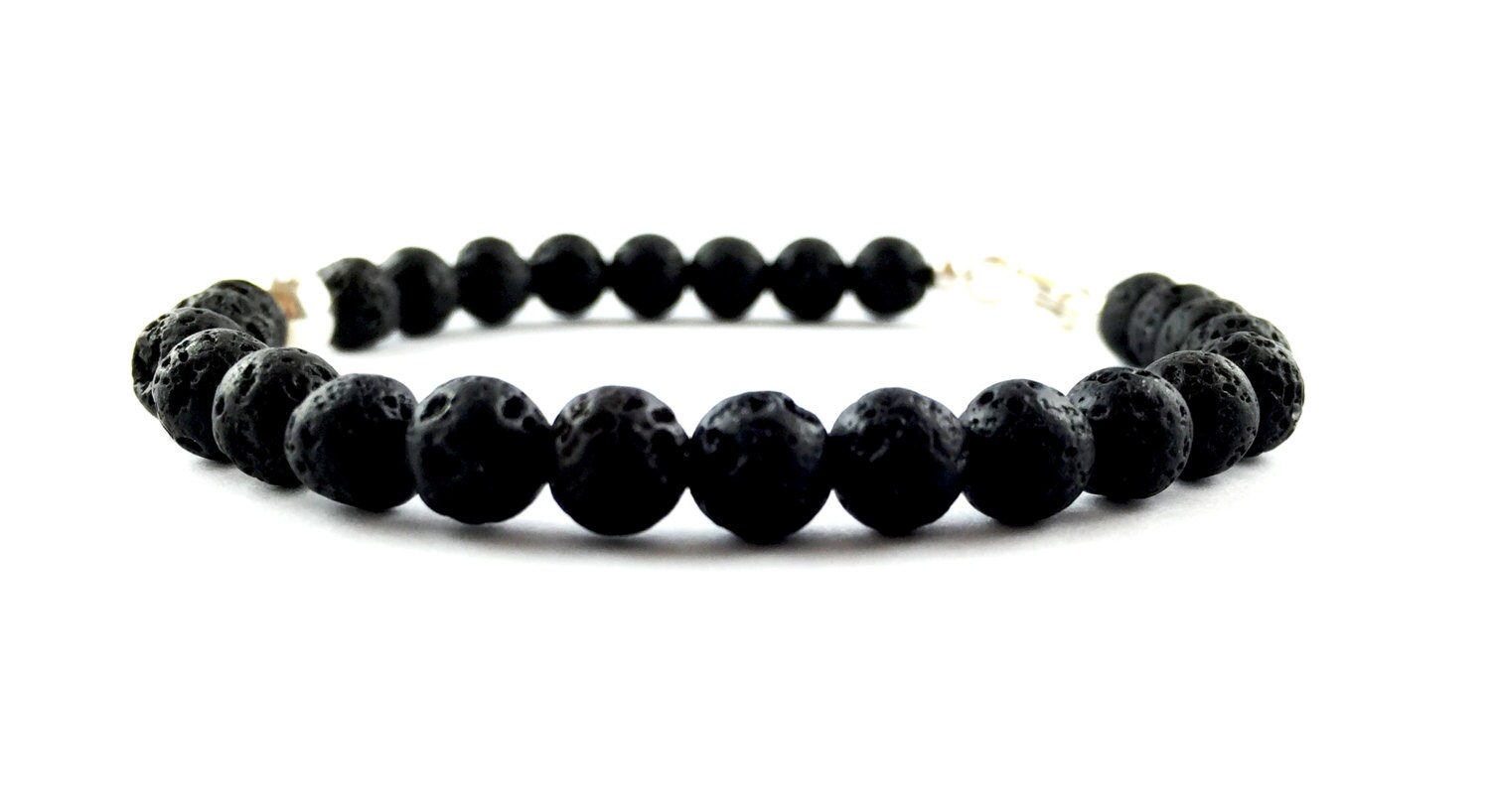 Armband Aus Lavastein Und Silber, Handgefertigt Nach Maß, in Italien Zusammengebaut, Lavaarmband Armband Aus Lavastein Und Silber, Handgefertigt Nach Maß, in Italien Zusammengebaut, Lavaarmband von Hammaker