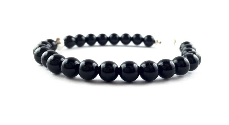 Onyx - Und Silberarmband, Handgefertigt Nach Maß, in Italien Zusammengesetzt, Armband Aus Halbedelsteinen Onyx - Und Silberarmband, Handgefertigt Nach Maß, in Italien Zusammengesetzt, Armband Aus Halbedelsteinen von Hammaker
