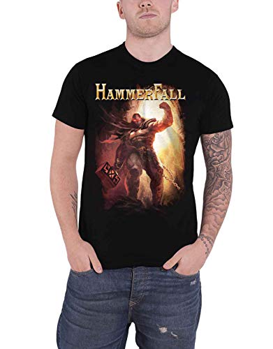 Hammerfall T Shirt Dethrone and Defy Band Logo Nue offiziell Herren Schwarz M von HAMMERFALL