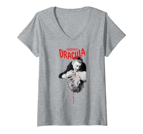 Damen Filmposter Hammer Horror of Dracula, Christopher Lee T-Shirt mit V-Ausschnitt Damen Filmposter Hammer Horror of Dracula, Christopher Lee T-Shirt mit V-Ausschnitt von Hammer Horror