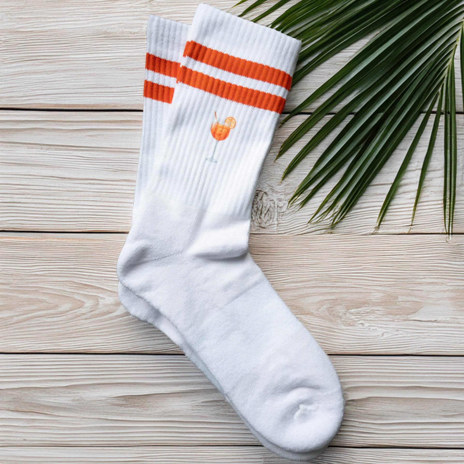 Spritz Aperitif | Crew Socks Tennissocken Personalisierbar Bedruckt Orange Streifen Bio-Baumwolle Spritz Aperitif | Crew Socks Tennissocken Personalisierbar Bedruckt Orange Streifen Bio-Baumwolle von HammerCraftsDE
