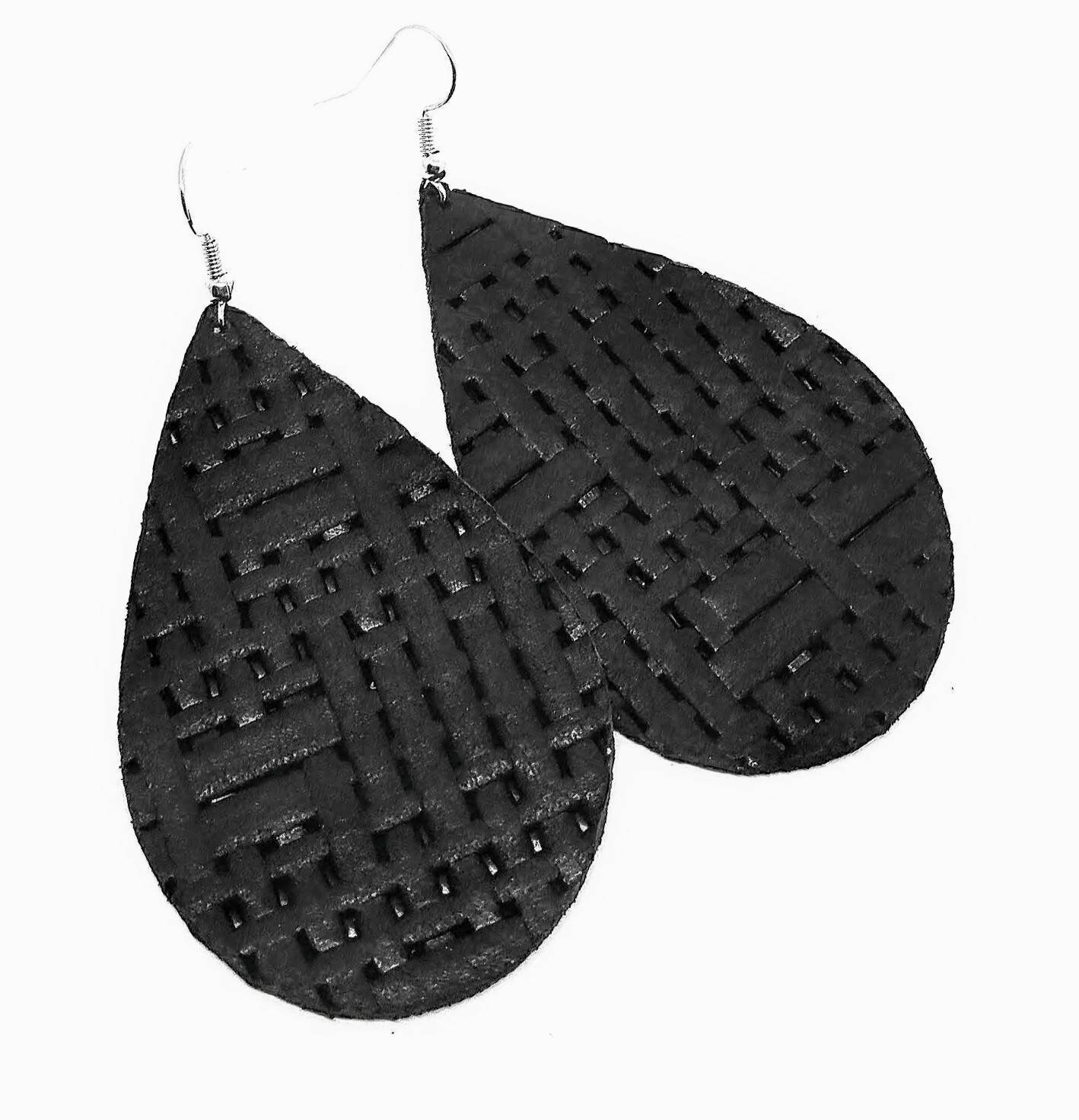 Lederohrringe Schwarz Korb Weben Handgefertigt Von Hammered Love Letters Lederohrringe Schwarz Korb Weben Handgefertigt Von Hammered Love Letters von HammeredLoveLetters
