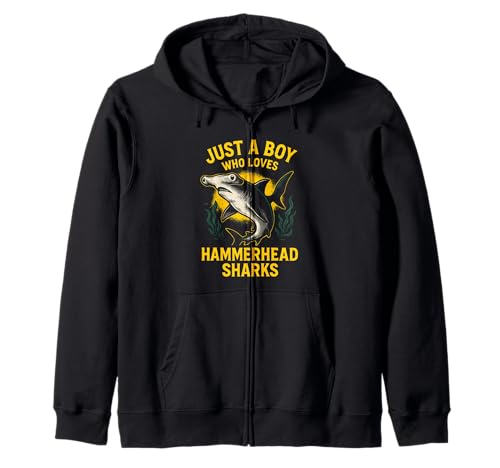 Boy Loves Hammerhead Shark Retro Herren Ocean Kapuzenjacke Boy Loves Hammerhead Shark Retro Herren Ocean Kapuzenjacke von Hammerhead Harmony - Surf's Up Shark Apparel