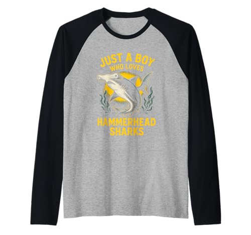 Boy Loves Hammerhead Shark Retro Herren Ocean Raglan Boy Loves Hammerhead Shark Retro Herren Ocean Raglan von Hammerhead Harmony - Surf's Up Shark Apparel