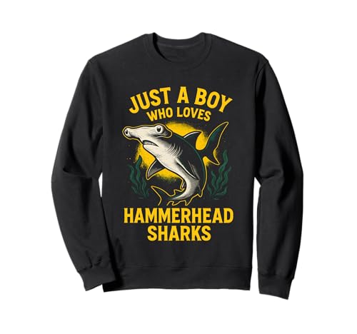 Boy Loves Hammerhead Shark Retro Herren Ocean Sweatshirt Boy Loves Hammerhead Shark Retro Herren Ocean Sweatshirt von Hammerhead Harmony - Surf's Up Shark Apparel