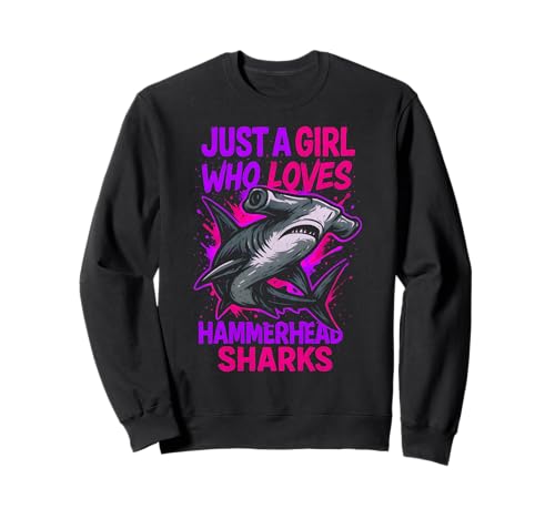 Girl Who Loves Hammerhead Shark Surf Shop Fun Damen Ocean Sweatshirt Girl Who Loves Hammerhead Shark Surf Shop Fun Damen Ocean Sweatshirt von Hammerhead Harmony - Surf's Up Shark Apparel