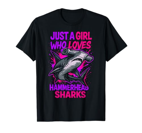 Girl Who Loves Hammerhead Shark Surf Shop Fun Damen Ocean T-Shirt Girl Who Loves Hammerhead Shark Surf Shop Fun Damen Ocean T-Shirt von Hammerhead Harmony - Surf's Up Shark Apparel