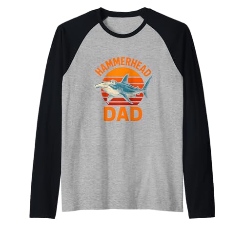 Hammerhead Dad Herren Ocean Surfs Up Retro Sunset Cool Raglan Hammerhead Dad Herren Ocean Surfs Up Retro Sunset Cool Raglan von Hammerhead Harmony - Surf's Up Shark Apparel