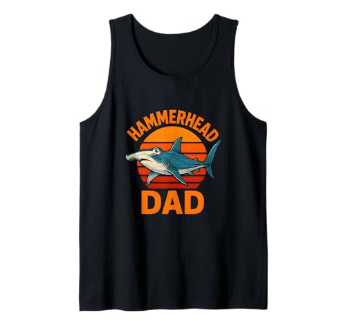Hammerhead Dad Herren Ocean Surfs Up Retro Sunset Cool Tank Top von Hammerhead Harmony - Surf's Up Shark Apparel