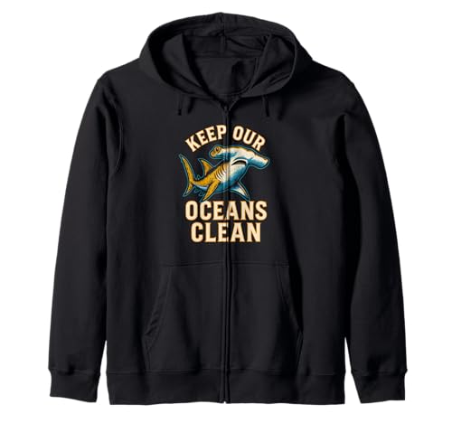 Hammerhead Keep Our Oceans Clean Vintage Herren Hai Kapuzenjacke Hammerhead Keep Our Oceans Clean Vintage Herren Hai Kapuzenjacke von Hammerhead Harmony - Surf's Up Shark Apparel
