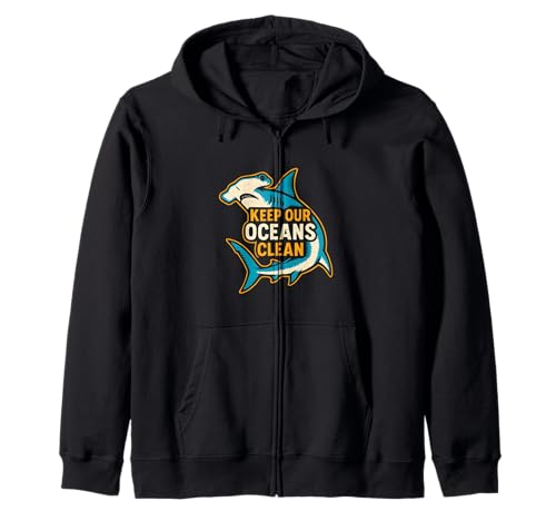 Hammerhead Keep Our Oceans Clean Vintage Herren Hai Kapuzenjacke Hammerhead Keep Our Oceans Clean Vintage Herren Hai Kapuzenjacke von Hammerhead Harmony - Surf's Up Shark Apparel