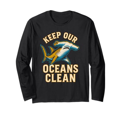 Hammerhead Keep Our Oceans Clean Vintage Herren Hai Langarmshirt Hammerhead Keep Our Oceans Clean Vintage Herren Hai Langarmshirt von Hammerhead Harmony - Surf's Up Shark Apparel