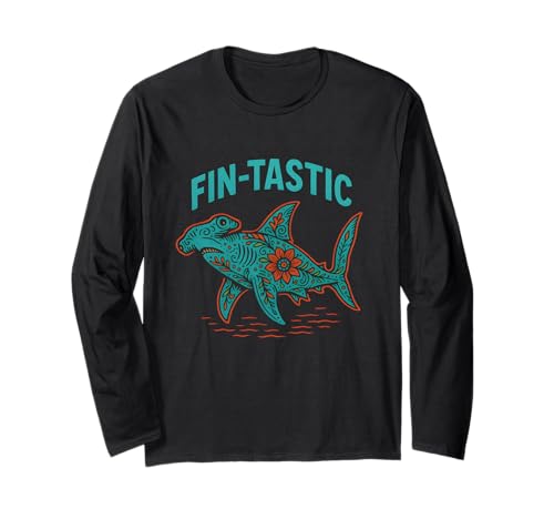 Hammerhead Shark Fin-tastic Surf's Up Kids Ocean Langarmshirt Hammerhead Shark Fin-tastic Surf's Up Kids Ocean Langarmshirt von Hammerhead Harmony - Surf's Up Shark Apparel