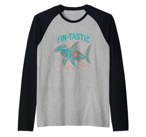 Hammerhead Shark Fin-tastic Surf's Up Kids Ocean Raglan Hammerhead Shark Fin-tastic Surf's Up Kids Ocean Raglan von Hammerhead Harmony - Surf's Up Shark Apparel