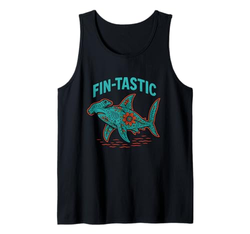 Hammerhead Shark Fin-tastic Surf's Up Kids Ocean Tank Top Hammerhead Shark Fin-tastic Surf's Up Kids Ocean Tank Top von Hammerhead Harmony - Surf's Up Shark Apparel