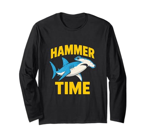 Hammerhead Shark Hammer Time Retro Herren Surf Langarmshirt Hammerhead Shark Hammer Time Retro Herren Surf Langarmshirt von Hammerhead Harmony - Surf's Up Shark Apparel
