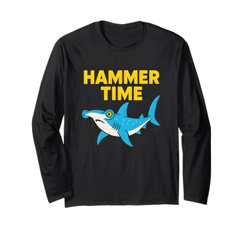 Hammerhead Shark Hammer Time Retro Herren Surf Langarmshirt Hammerhead Shark Hammer Time Retro Herren Surf Langarmshirt von Hammerhead Harmony - Surf's Up Shark Apparel