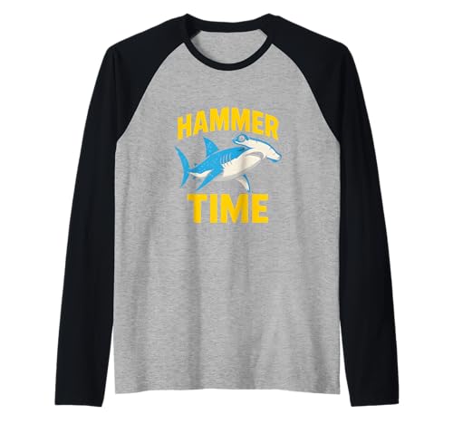 Hammerhead Shark Hammer Time Retro Herren Surf Raglan von Hammerhead Harmony - Surf's Up Shark Apparel