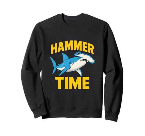 Hammerhead Shark Hammer Time Retro Herren Surf Sweatshirt Hammerhead Shark Hammer Time Retro Herren Surf Sweatshirt von Hammerhead Harmony - Surf's Up Shark Apparel