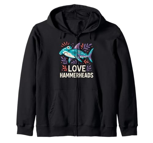 Hammerhead Shark Love Cute Damen Surf Kapuzenjacke Hammerhead Shark Love Cute Damen Surf Kapuzenjacke von Hammerhead Harmony - Surf's Up Shark Apparel
