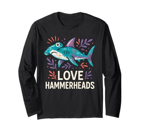 Hammerhead Shark Love Cute Damen Surf Langarmshirt Hammerhead Shark Love Cute Damen Surf Langarmshirt von Hammerhead Harmony - Surf's Up Shark Apparel