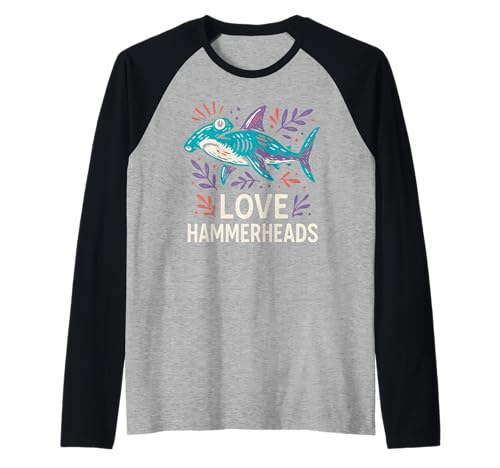 Hammerhead Shark Love Cute Damen Surf Raglan Hammerhead Shark Love Cute Damen Surf Raglan von Hammerhead Harmony - Surf's Up Shark Apparel