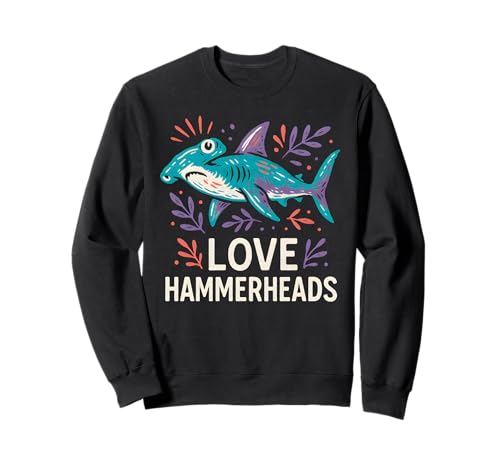 Hammerhead Shark Love Cute Damen Surf Sweatshirt Hammerhead Shark Love Cute Damen Surf Sweatshirt von Hammerhead Harmony - Surf's Up Shark Apparel