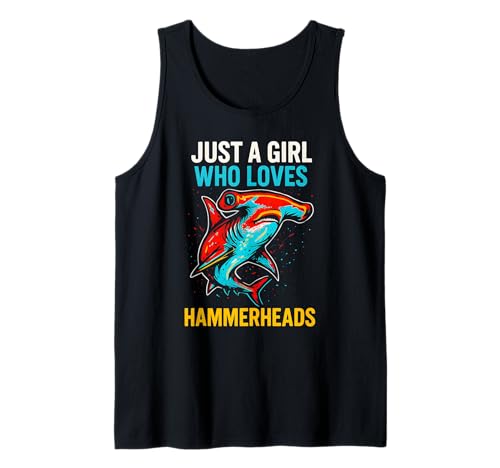 Mädchen, das Hammerheads liebt, Vintage-Mädchen, Shark Tank Top Mädchen, das Hammerheads liebt, Vintage-Mädchen, Shark Tank Top von Hammerhead Harmony - Surf's Up Shark Apparel