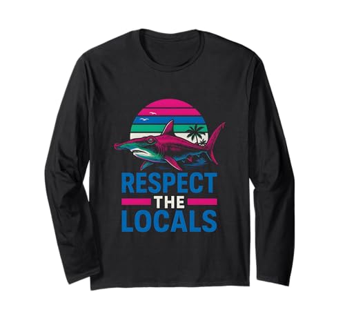 Respect the Locals Hammerhead Shark Vintage Herren Surf. Langarmshirt Respect the Locals Hammerhead Shark Vintage Herren Surf. Langarmshirt von Hammerhead Harmony - Surf's Up Shark Apparel