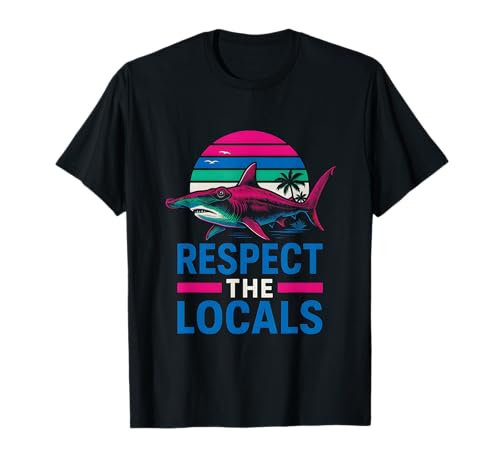 Respect the Locals Hammerhead Shark Vintage Herren Surf. T-Shirt Respect the Locals Hammerhead Shark Vintage Herren Surf. T-Shirt von Hammerhead Harmony - Surf's Up Shark Apparel