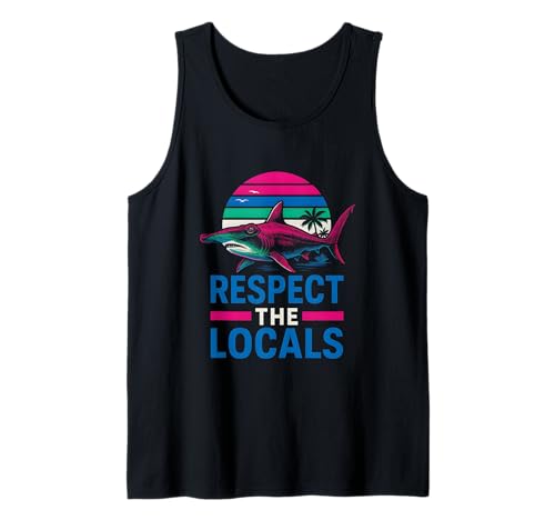 Respect the Locals Hammerhead Shark Vintage Herren Surf. Tank Top Respect the Locals Hammerhead Shark Vintage Herren Surf. Tank Top von Hammerhead Harmony - Surf's Up Shark Apparel