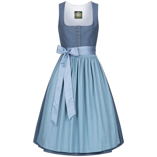 Hammerschmid Damen Trachten-Mode - Midi Dirndl Pillersee in Blau - 70cm - 2023 - Oktoberfest Kollektion 2023, Größe:36, Farbe:Blau von Hammerschmid