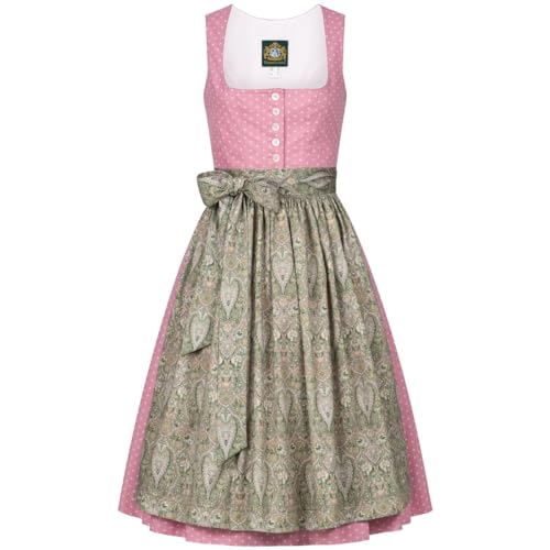 Hammerschmid Damen Trachten-Mode - Midi Dirndl Pillersse in Rosa Oktoberfest Kollektion 2023, Größe:40, Farbe:Rosa von Hammerschmid