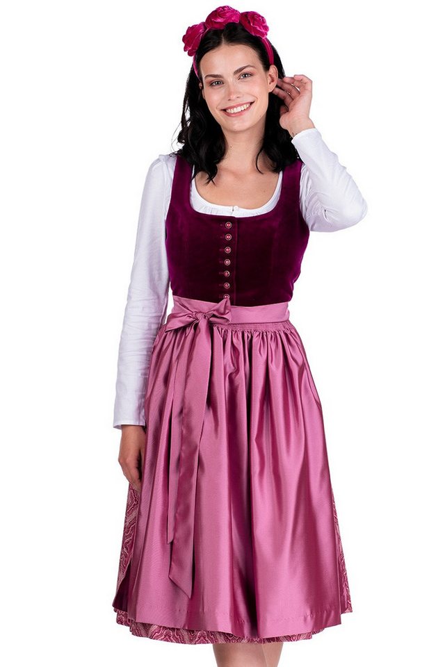 Hammerschmid Dirndl Samt Dirndl 2tlg. - KOFLERSEE - cyclam/rosa von Hammerschmid