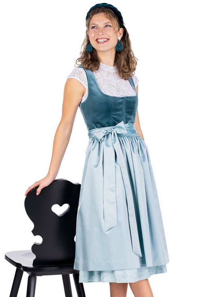 Hammerschmid Dirndl Samt Dirndl 2tlg. - PLATTENSEE - türkis von Hammerschmid