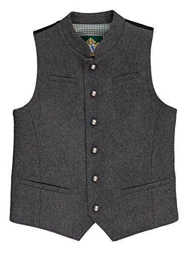 Hammerschmid Kindertrachtenweste Maxi für Jungen, festliche Lodenweste für Buben, elegante Anzugsweste für Hochzeit, Taufe oder Volksfest, Gilet in grau 152 von Hammerschmid