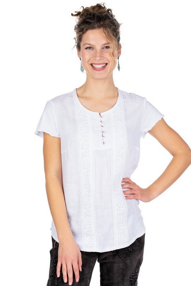 Hammerschmid Trachtenbluse Blusenshirt - LANA - weiß von Hammerschmid