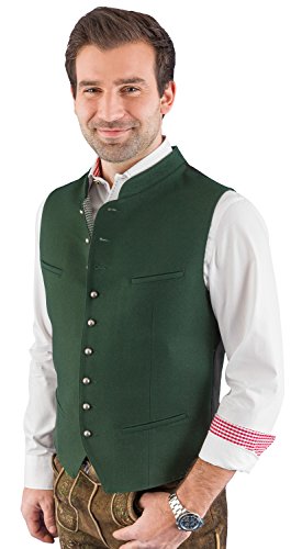 Hammerschmid Trachtenweste Max tanne ohne Ärmel, klassische Lodenweste für Herren, elegantes Gilet für Männer, grün von Hammerschmid