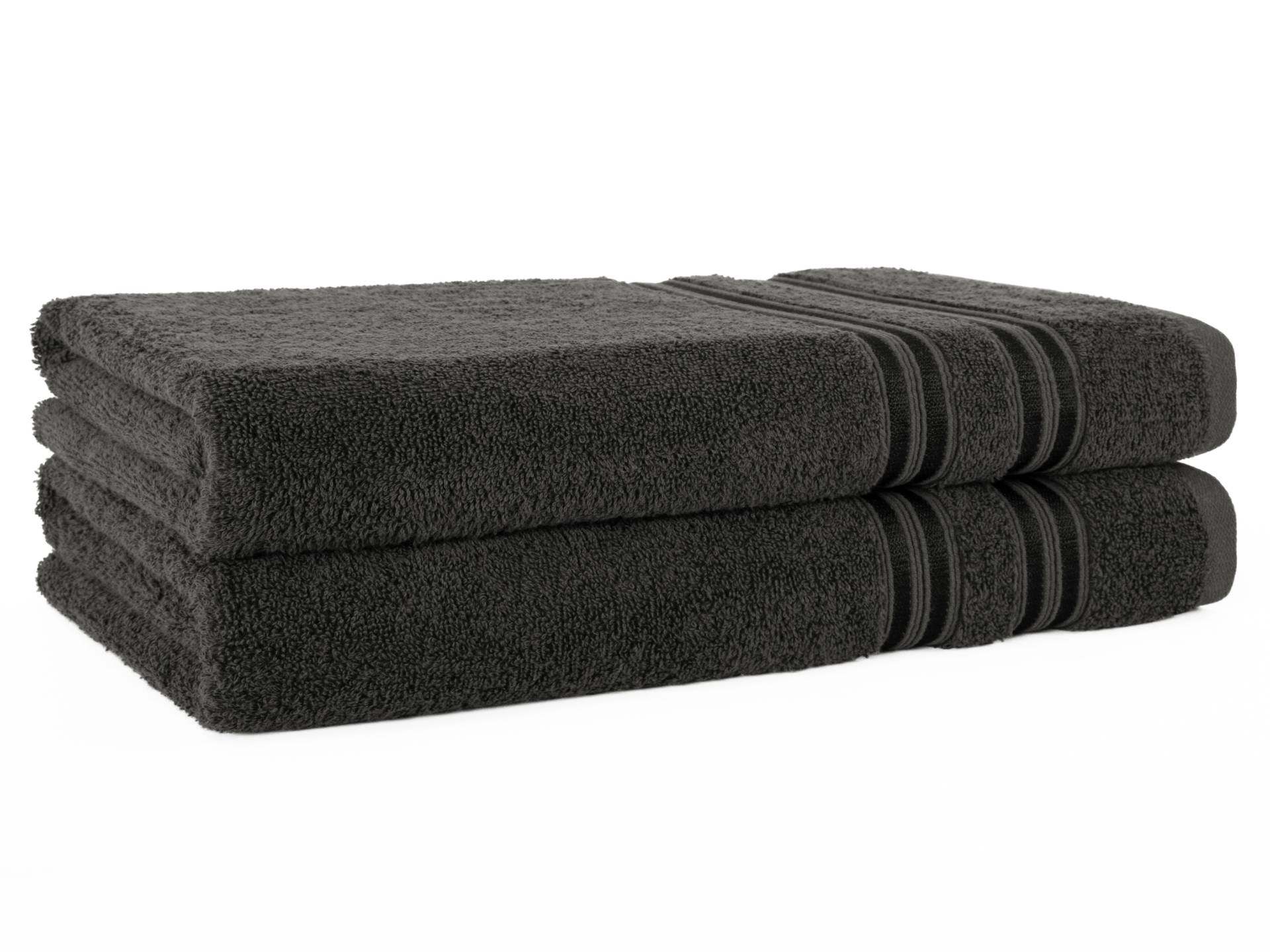 HAMMETEX Duschtuch "2er Set Badetücher 70x140 cm, 100% Baumwolle, Weich & Saugstark" mit Bordüre, einfarbig, weich von Hammetex