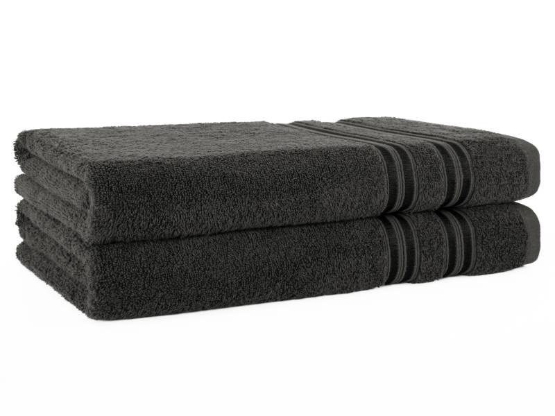 HAMMETEX Duschtuch "2er Set Badetücher 70x140 cm, 100% Baumwolle, Weich & Saugstark" mit Bordüre, einfarbig, weich von Hammetex