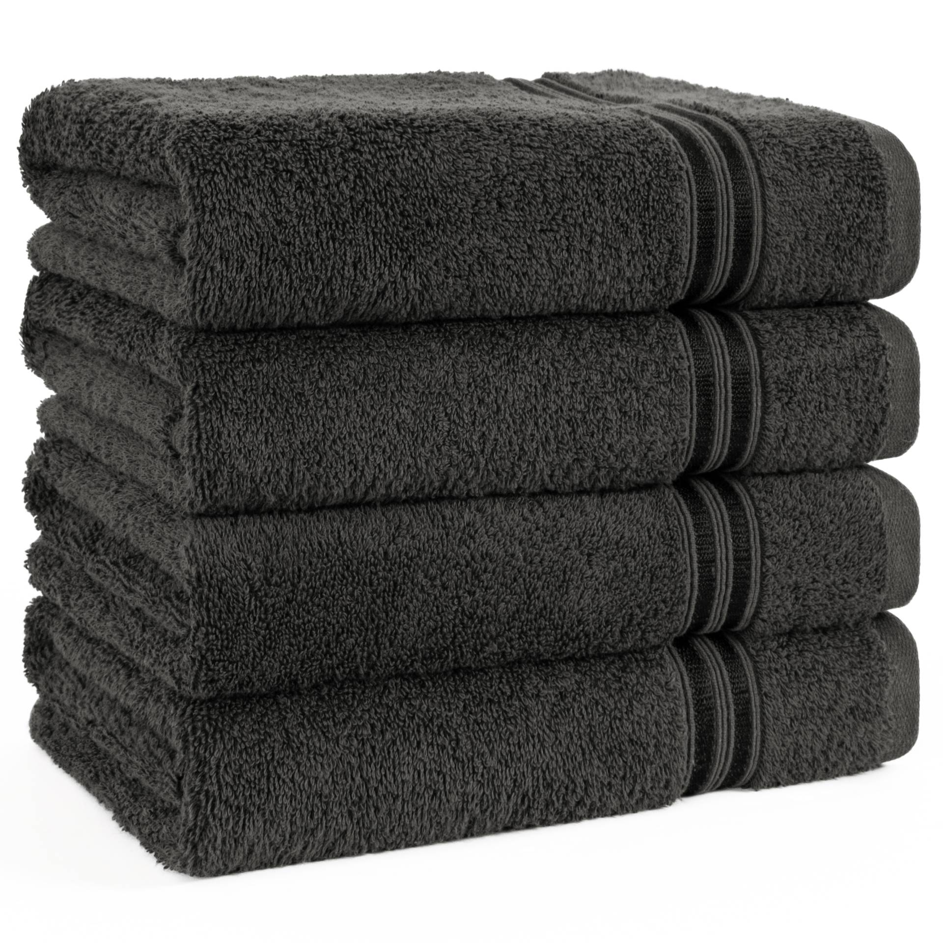 HAMMETEX Handtuch Set "4er Set Handtücher 50x100 cm, 100% Baumwolle, Weich & Saugstark" mit Bordüre, einfarbig, weich von Hammetex