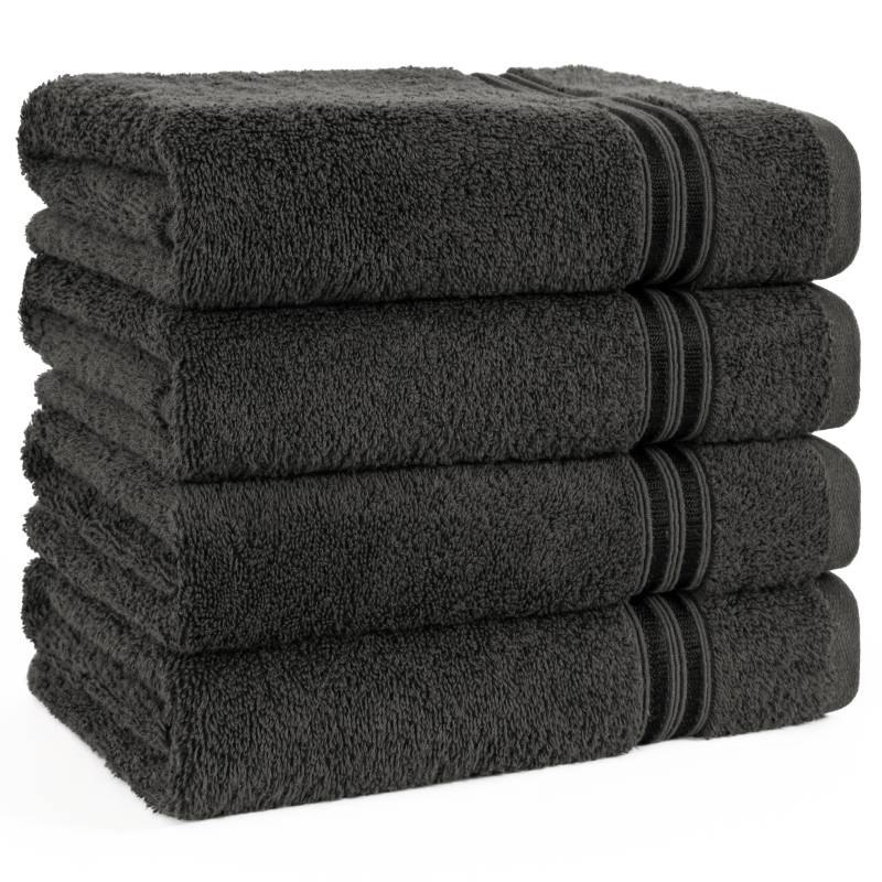 HAMMETEX Handtuch Set "4er Set Handtücher 50x100 cm, 100% Baumwolle, Weich & Saugstark" mit Bordüre, einfarbig, weich von Hammetex